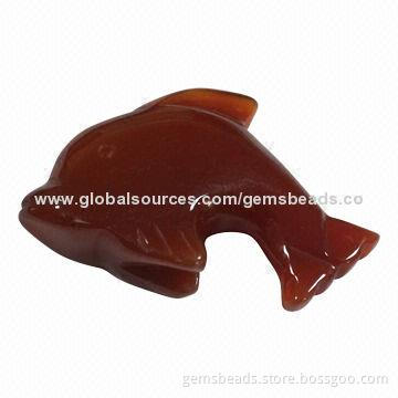 Gemstone carving, dolphin